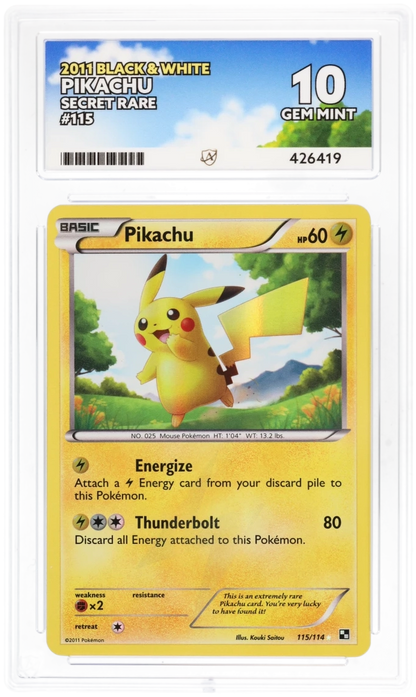 2011 Black & White Pikachu 115 ACE 10
