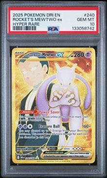 2025 Destined Rivals Team Rocket's Mewtwo ex 240 PSA 10